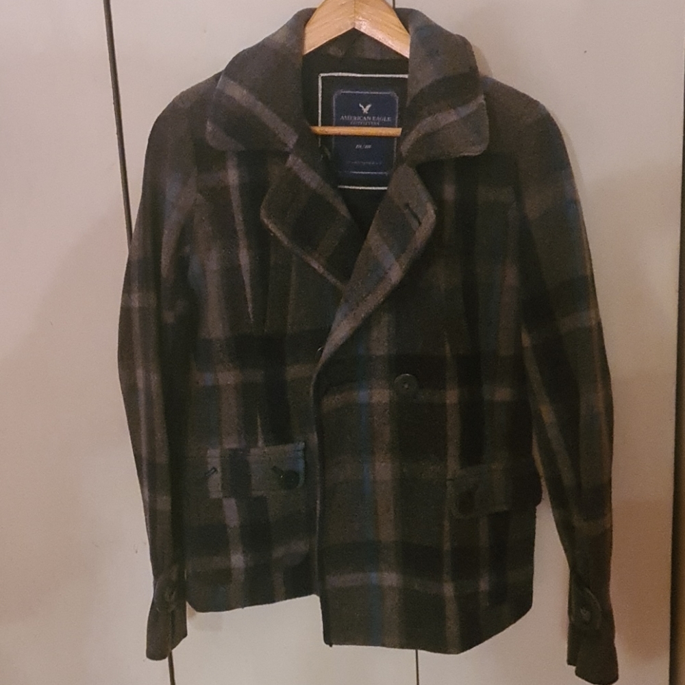 American eagle sz M striped pea coat
